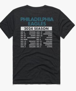 Philadelphia Eagles Schedule 2024 Shirt Back