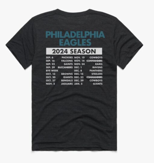 Philadelphia Eagles Schedule 2024 Shirt Back