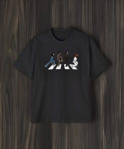 The beatles doing the ministry of silly walks on abbey road t-shirt