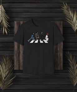 The beatles doing the ministry of silly walks on abbey road t-shirts