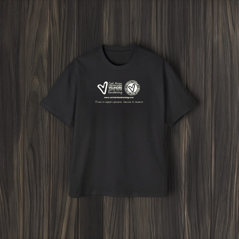 Codi Arian Canolfan Ganser Velindre Cancer Centre Fundraising T-Shirt2