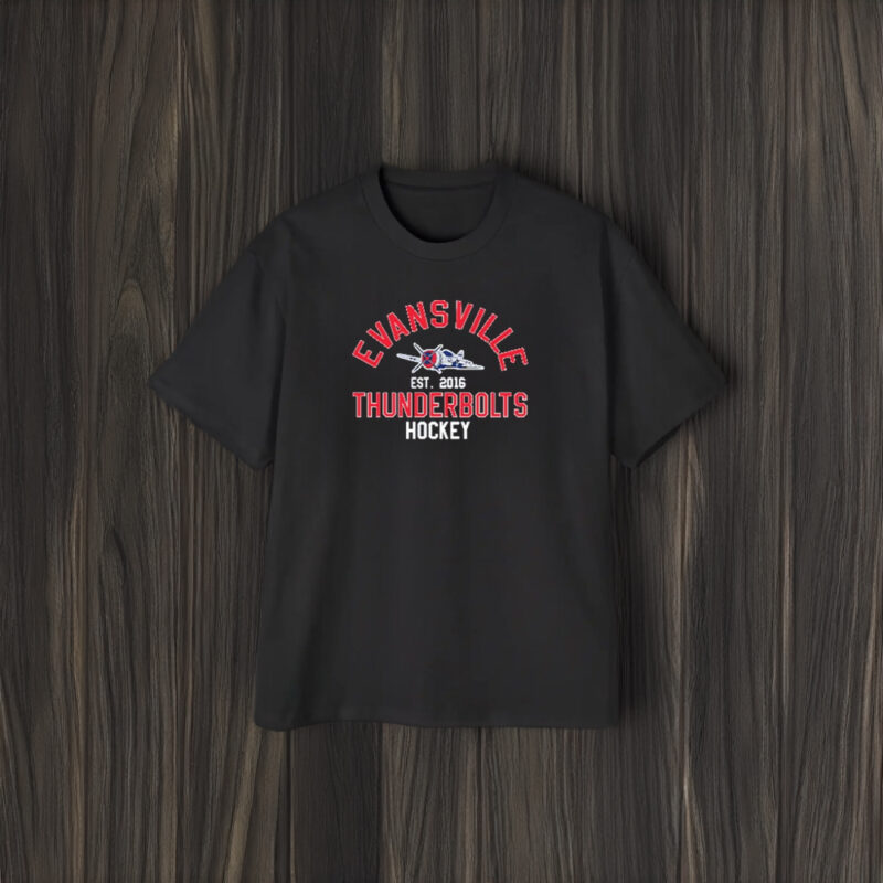 Evansville East 20216 Thunderbolts Hockey T-Shirt1