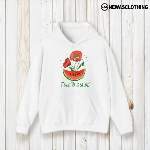 Free Palestine Watermelon And Poppy T-Shirt1