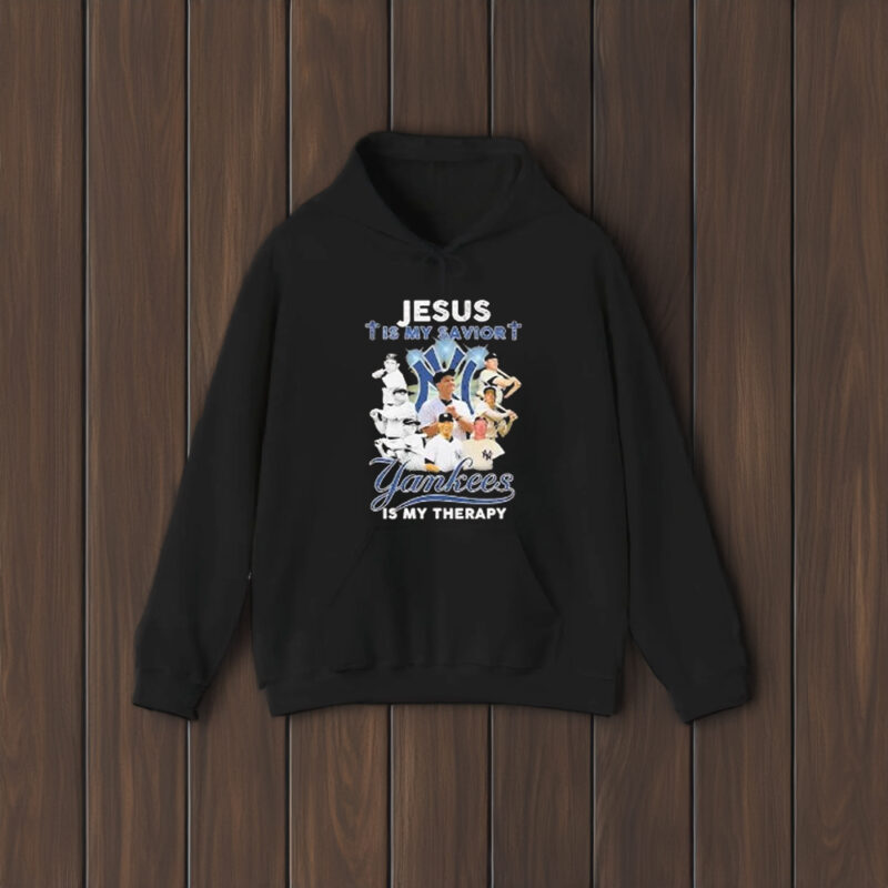 New York Yankees Jesus Is My Savior Yankees Is My Therapy T-Shirt2