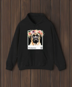 Protector English Mastiff Dog And Flowers T-Shirt2