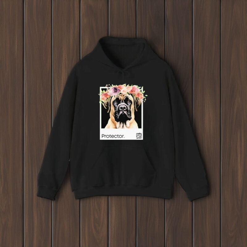 Protector English Mastiff Dog And Flowers T-Shirt2