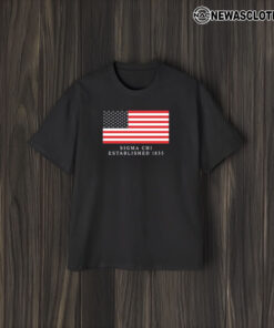 Sigma Chi Established 1855 America Flag T-Shirt2