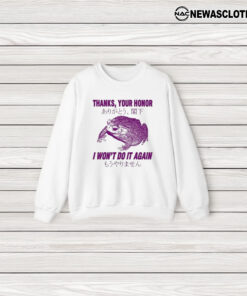 Thanks Your Honor I Won’t Do It Again Frog T-Shirt3