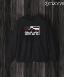 Trump 2024 Voting For The Convicted Felon USA Flag T-Shirt