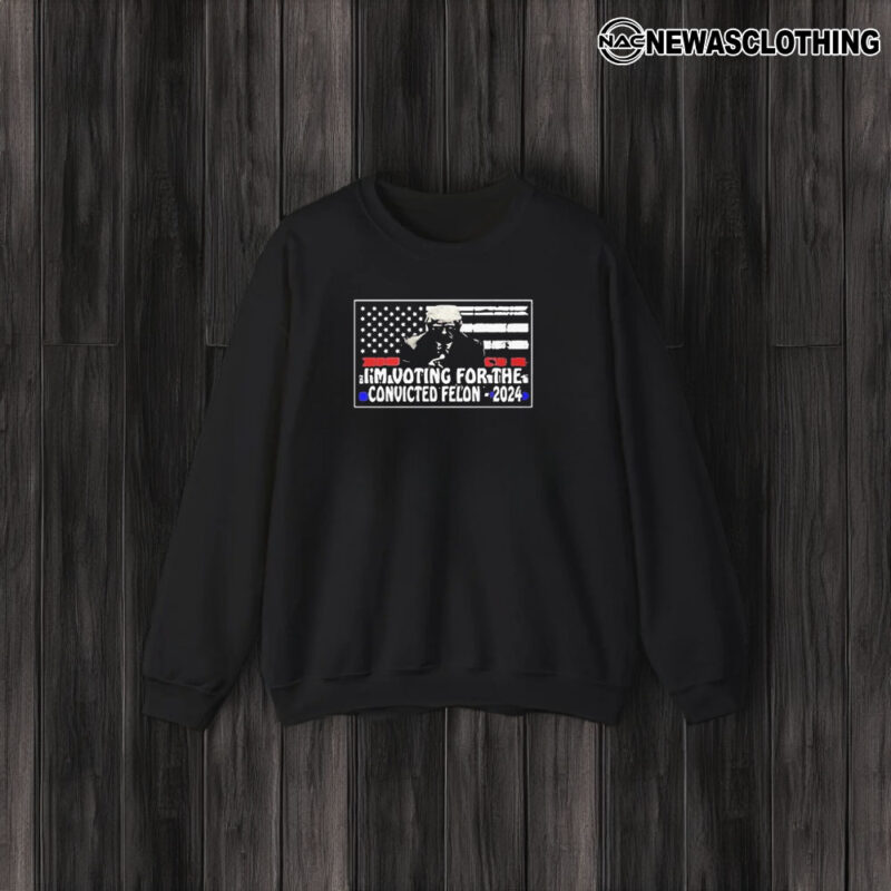 Trump 2024 Voting For The Convicted Felon USA Flag T-Shirt