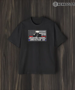 Trump 2024 Voting For The Convicted Felon USA Flag T-Shirt2