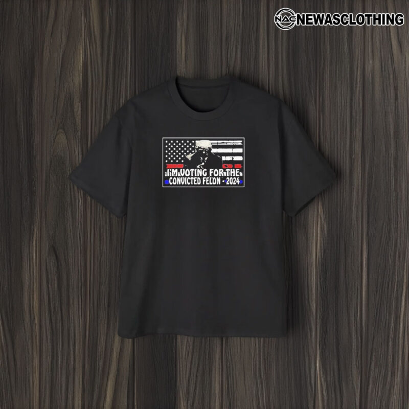 Trump 2024 Voting For The Convicted Felon USA Flag T-Shirt2