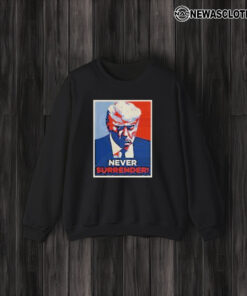 Trump Never Surrender Black T-Shirt