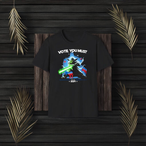 Vote You Must 2024 Yoda Star War America Donkey And Elephant T-Shirt