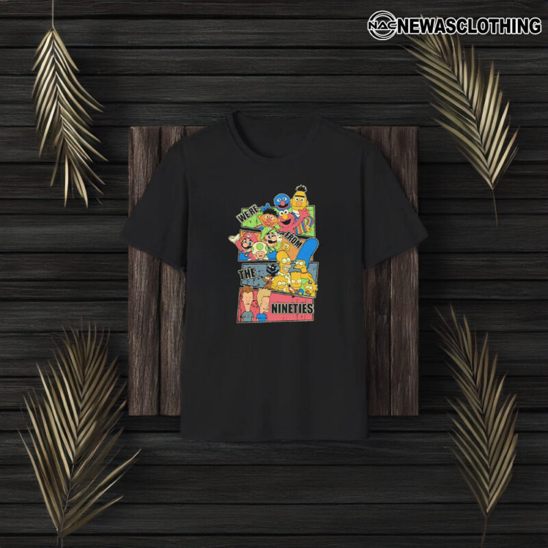 We’re From The Nineties Muppet Mario The Simpsons And Beavis And Butthead T-Shirt