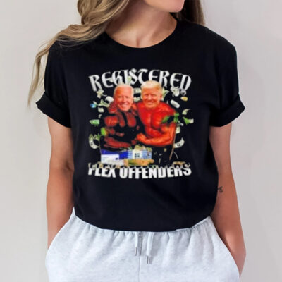 Biden Vs Trump Registered Flex Offenders T-Shirt3