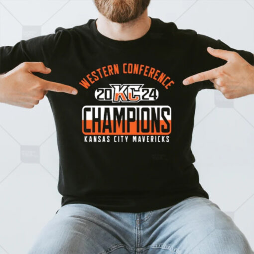 Champions Kansas City Mavericks Western Conference 2024 T-Shirt3