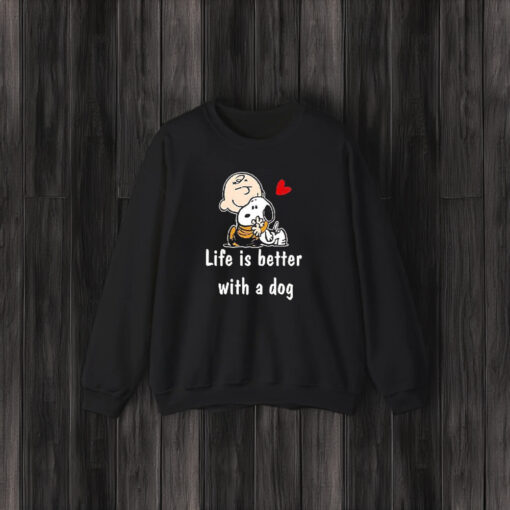 Charlie Brown Hug Snoopy Life Is Better With A Dog T-Shirt