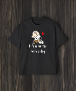 Charlie Brown Hug Snoopy Life Is Better With A Dog T-Shirt2