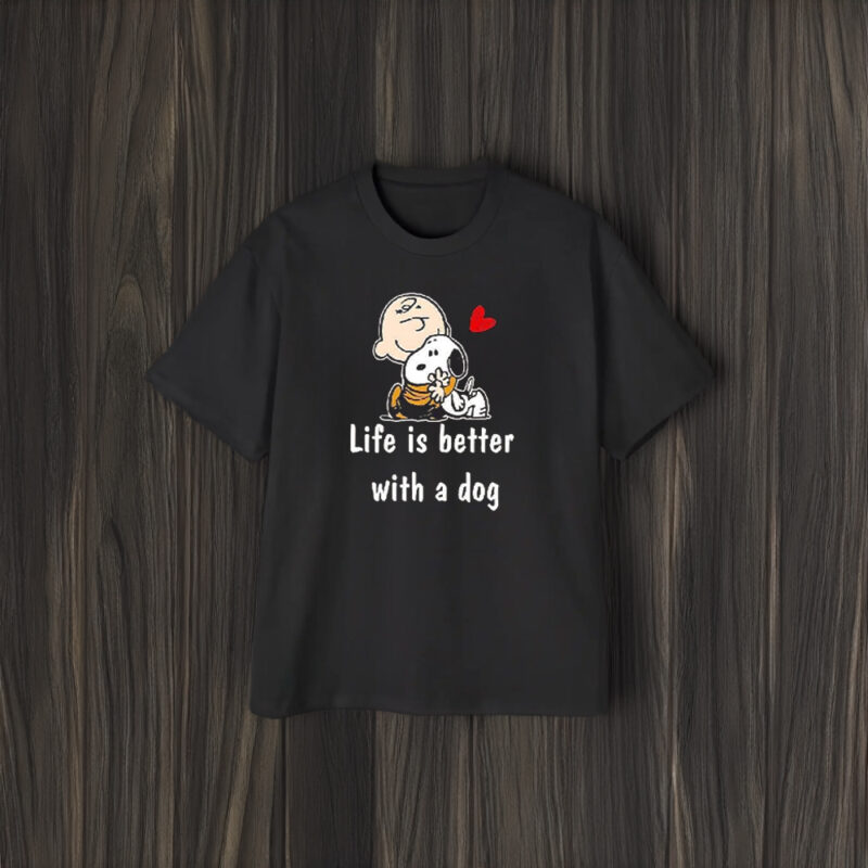 Charlie Brown Hug Snoopy Life Is Better With A Dog T-Shirt2