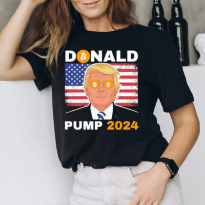 Donald Pump 2024 Bitcoin Eyes America Flag Fight Make America Great Again T-Shirt2