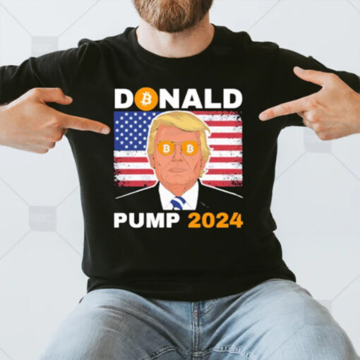 Donald Pump 2024 Bitcoin Eyes America Flag Fight Make America Great Again T-Shirt3