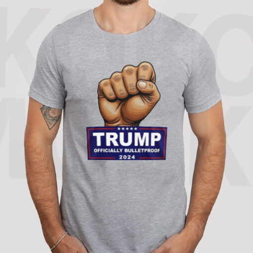 Donald Trump Assassination 2024 Maga Bulletproof Trump Fight Hand Make America Great Again T-Shirt3