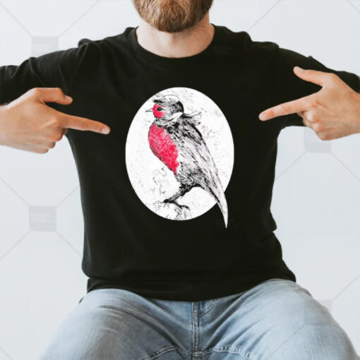 European Robin Ink Drawing Wildlife Inspired Art T-Shirt3