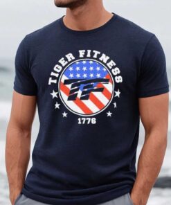 Happy Independence Day Tiger Fitness 1776 America Flag Tee1