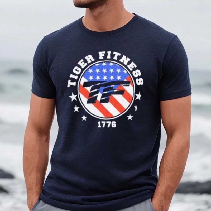 Happy Independence Day Tiger Fitness 1776 America Flag Tee1