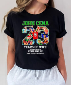 John Cena 23 Years Of Wwe 2002-2025 Never Give Up Thank You For The Memories T-Shirt2