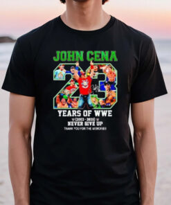 John Cena 23 Years Of Wwe 2002-2025 Never Give Up Thank You For The Memories T-Shirt3