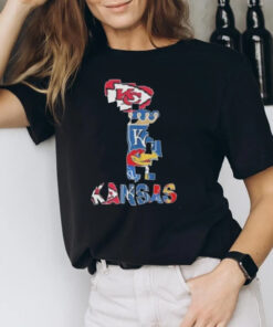 Kansas City Chiefs Royals Jayhawks Sports Teams Map 2024 T-Shirt2