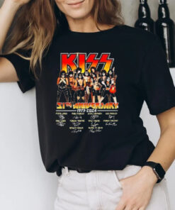 Kiss 51th Aniversary 1973 2024 Signatures T-Shirt2