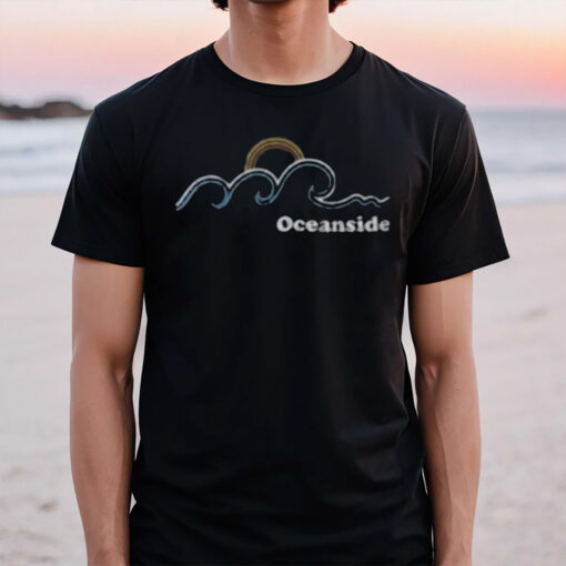 Oceanside California Ca Sufing Waves Sunset Vintage T-Shirt2