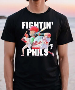 Trea Turner Bryce Harper And Kyle Schwarber Philadelphia Phillies Fightin Phils T-Shirt2