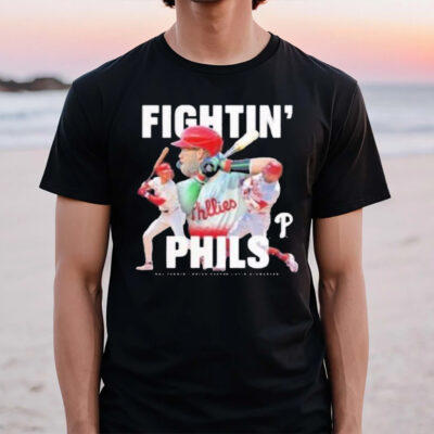 Trea Turner Bryce Harper And Kyle Schwarber Philadelphia Phillies Fightin Phils T-Shirt2