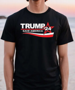 Trump 2024 Save America Patriotic Campaign Maga Usa Flag T-Shirt2