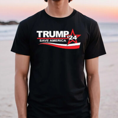 Trump 2024 Save America Patriotic Campaign Maga Usa Flag T-Shirt2