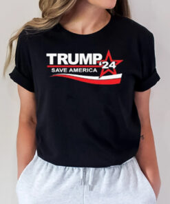 Trump 2024 Save America Patriotic Campaign Maga Usa Flag T-Shirt3