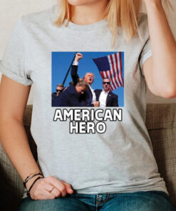 Trump Shot Assassination Attempt American Hero Fist Raised T-Shirt2