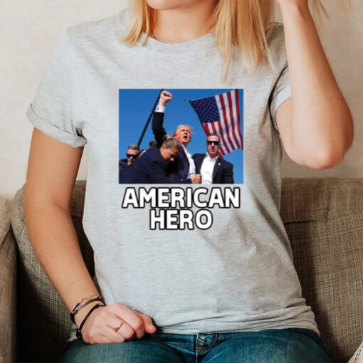 Trump Shot Assassination Attempt American Hero Fist Raised T-Shirt2