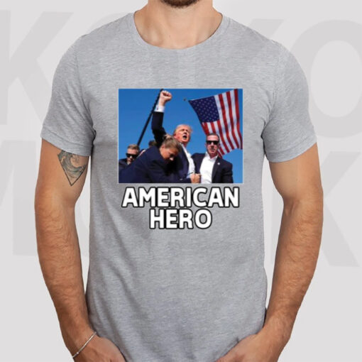 Trump Shot Assassination Attempt American Hero Fist Raised T-Shirt3