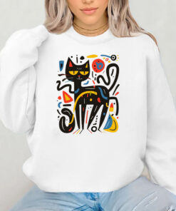 Artful Cat Sweatshirt , Hoodie , T-Shirt , Long Sleeve T-shirt Keith Haring Inspired Cat