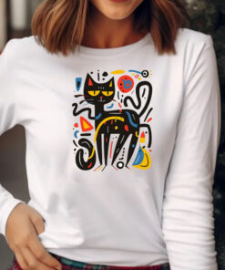 Artful Cat Sweatshirt , Hoodie , T-Shirt , Long Sleeve T-shirt Keith Haring Inspired Cat2