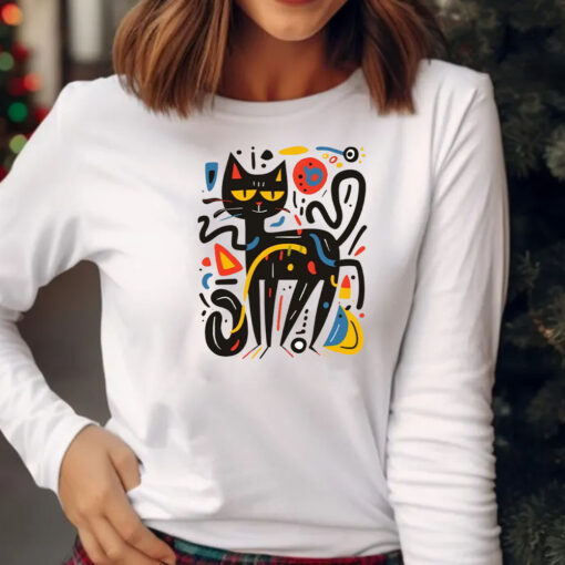 Artful Cat Sweatshirt , Hoodie , T-Shirt , Long Sleeve T-shirt Keith Haring Inspired Cat2