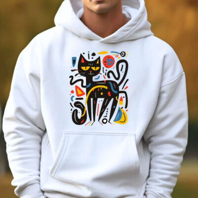 Artful Cat Sweatshirt , Hoodie , T-Shirt , Long Sleeve T-shirt Keith Haring Inspired Cat3