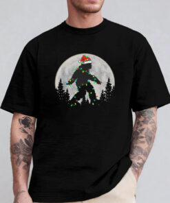 Bigfoot Santa Christmas Lights T-Shirt 2024