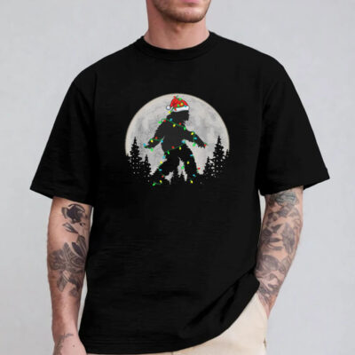 Bigfoot Santa Christmas Lights T-Shirt 2024