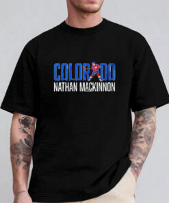 Colorado Avalanche Nathan MacKinnon Letter Star T-Shirt 2024